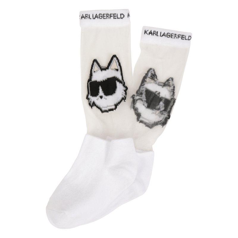 Chaussettes avec motif ajouré KARL LAGERFELD KIDS 
                    FILLE