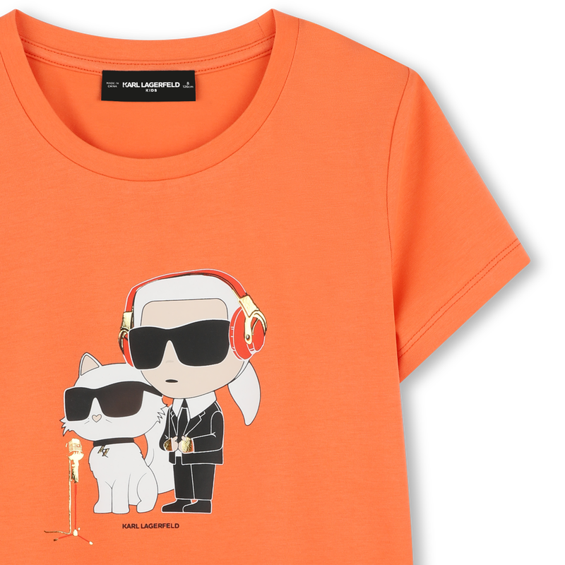 T-shirt avec imprimé placé KARL LAGERFELD KIDS 
                    FILLE