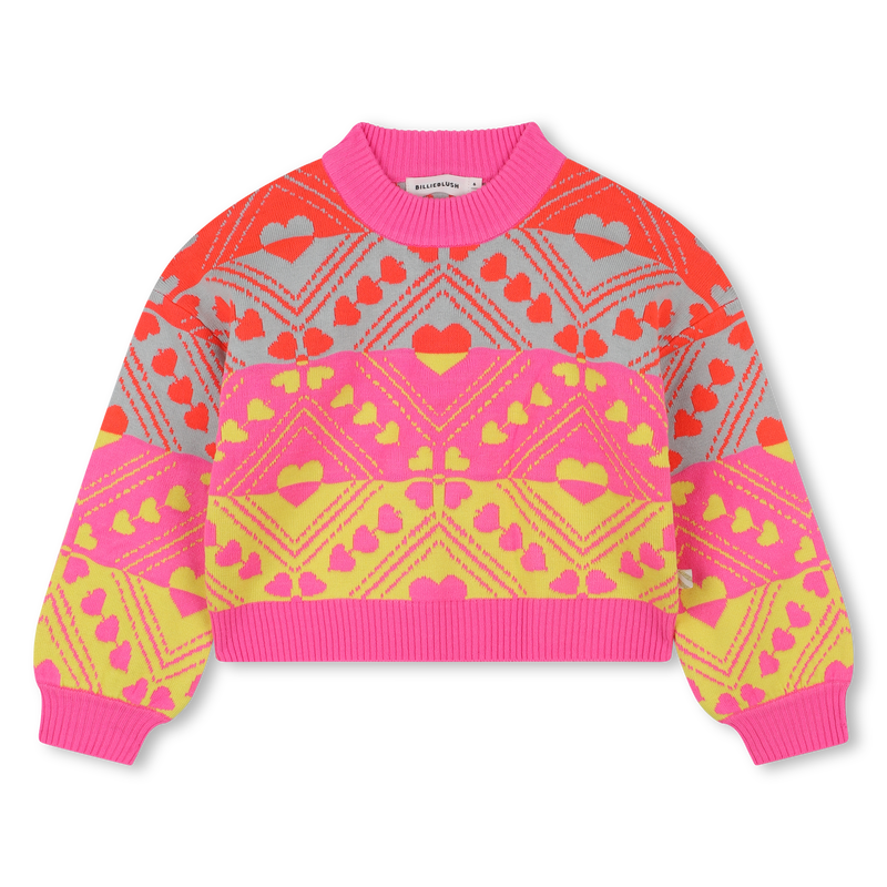 Pull tricot motifs coeurs BILLIEBLUSH 
                    FILLE