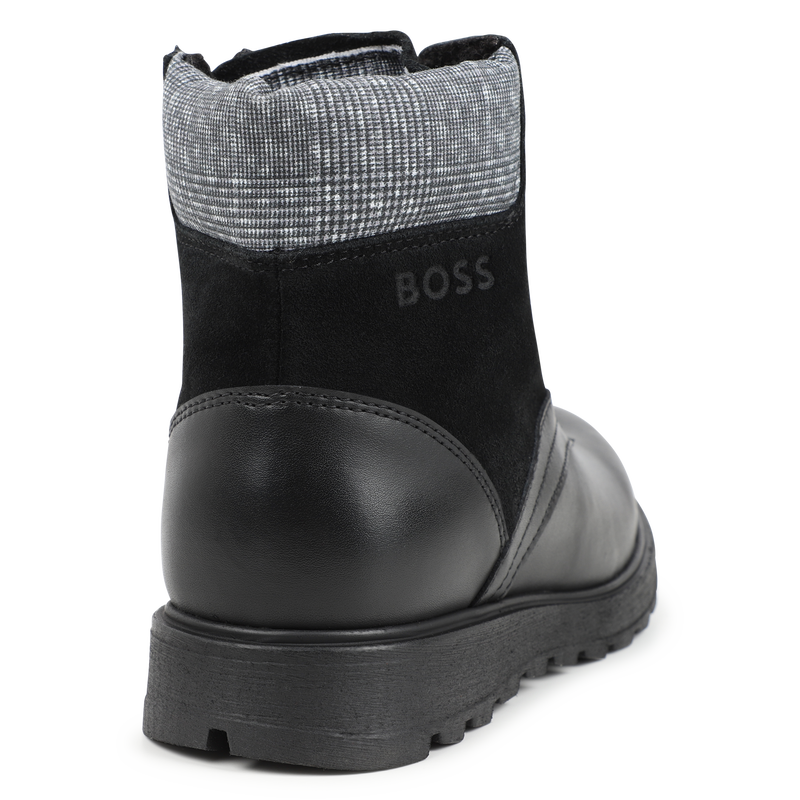 Bottines en cuir  fermeture zipée et lacets BOSS 
                    GARCON
