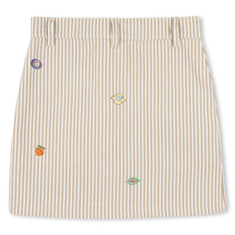 Jupe en coton avec badges KENZO KIDS 
                        FILLE