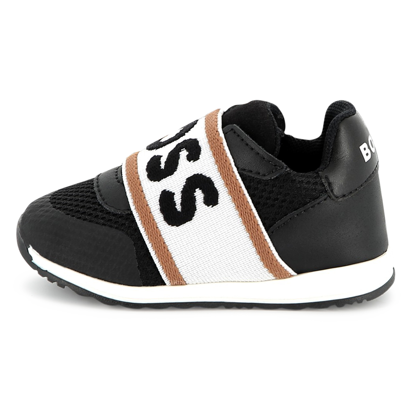 Baskets en cuir et r&eacute;sille BOSS 
                        GARCON