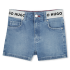 Short en jean &agrave; poches Hugo 
                    FILLE