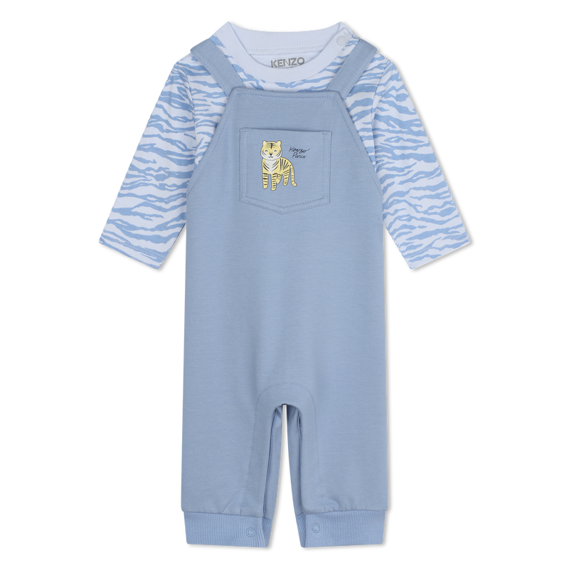 T-shirt et salopette en coton KENZO KIDS 
                    GARCON