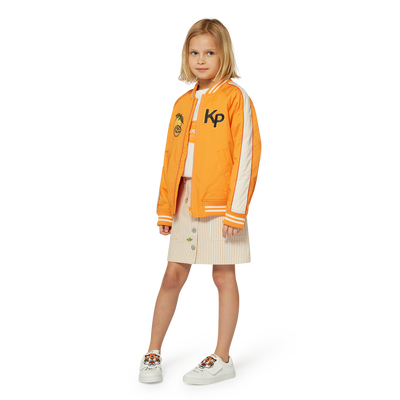 Jupe en coton avec badges KENZO KIDS FILLE