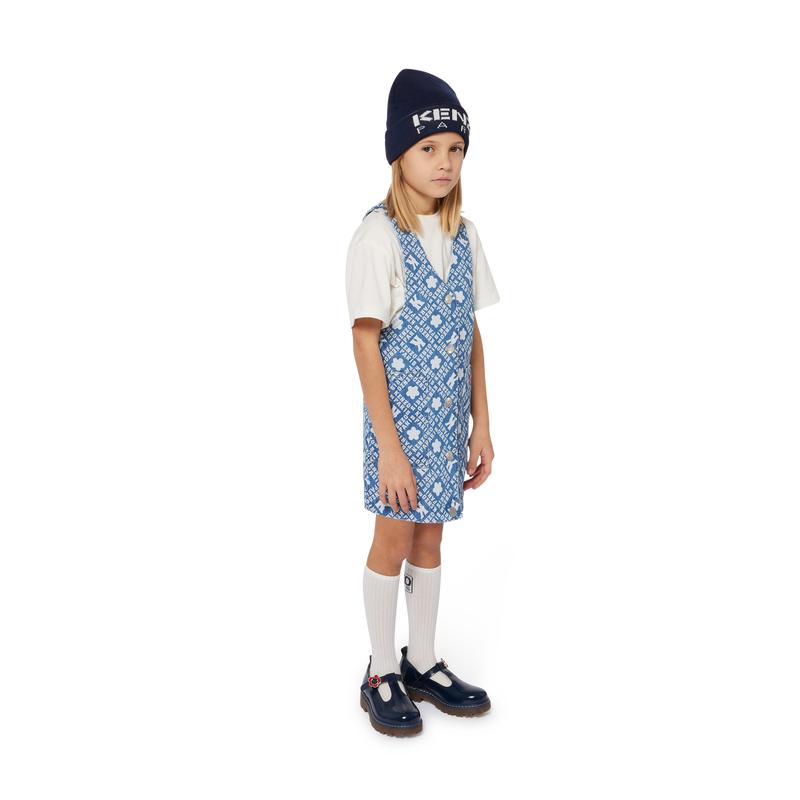 Robe chasuble en jean imprimé KENZO KIDS 
                    FILLE
