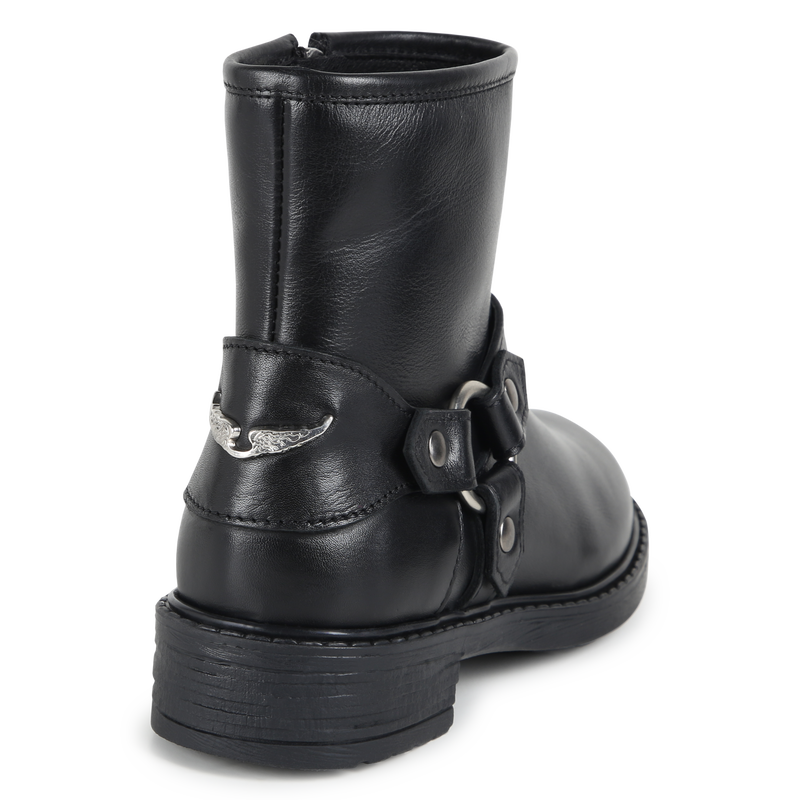 Bottines zipp&eacute;es en cuir ZADIG & VOLTAIRE 
                        FILLE