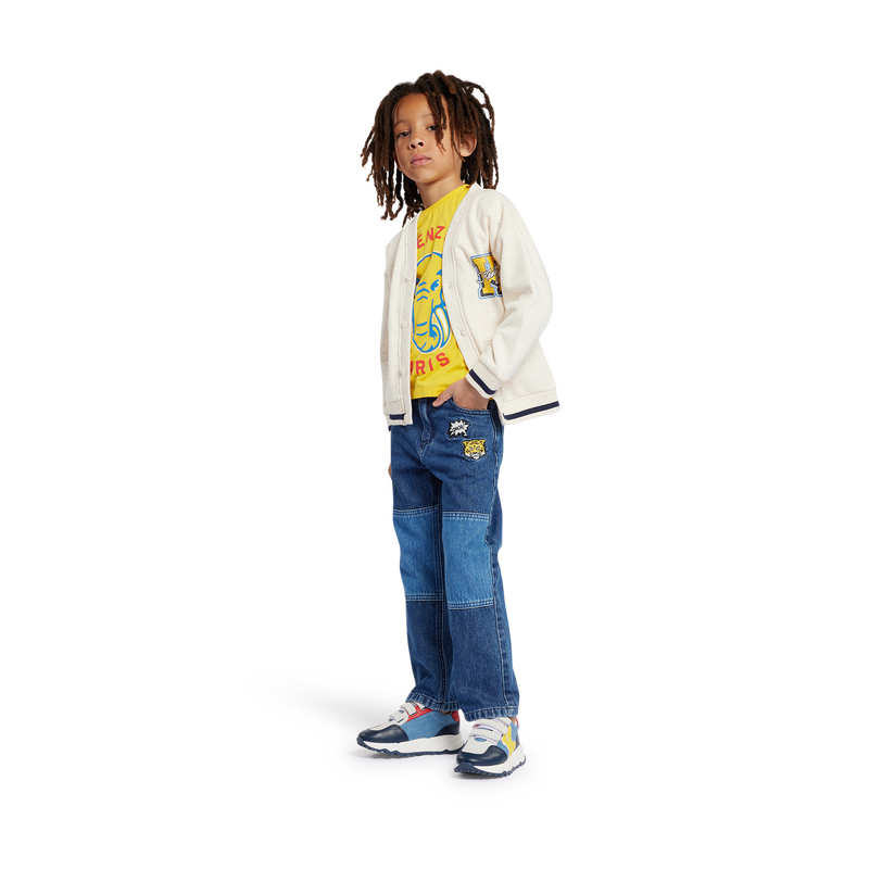 Jean badgé et brodé en coton KENZO KIDS 
                    GARCON