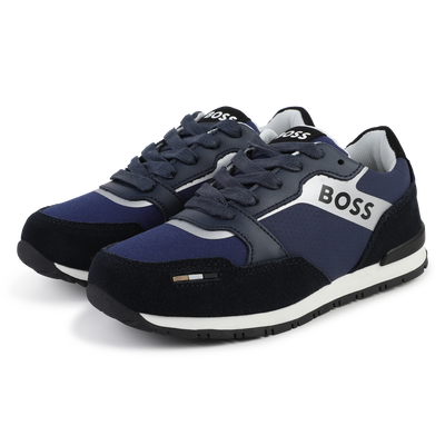 Baskets à lacets avec cuir  de vachette BOSS GARCON