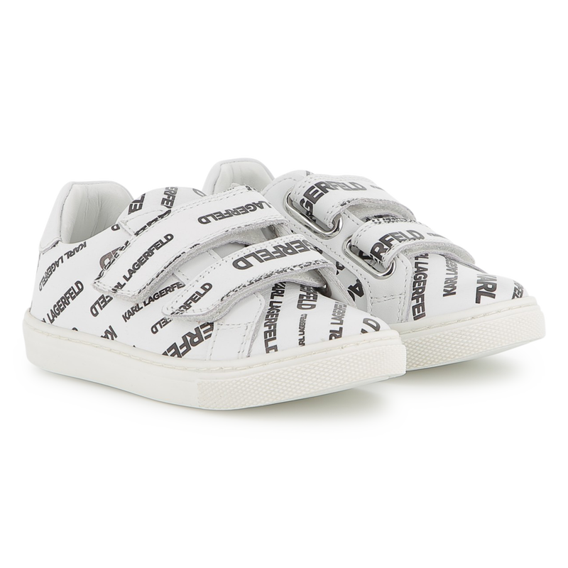 Baskets en cuir à fermeture par bandes auto aggrip KARL LAGERFELD KIDS 
                    UNISEXE