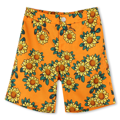 Bermuda imprim&eacute; satin de coton KENZO KIDS GARCON
