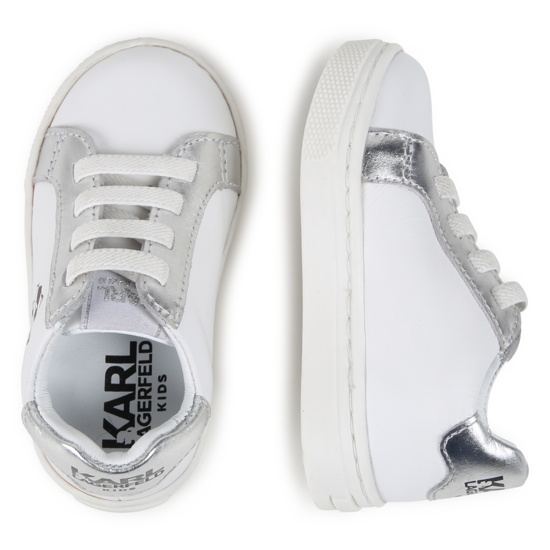Baskets basses en cuir de vachette KARL LAGERFELD KIDS 
                        UNISEXE