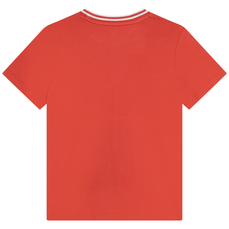 T-shirt imprimé avec col rayé