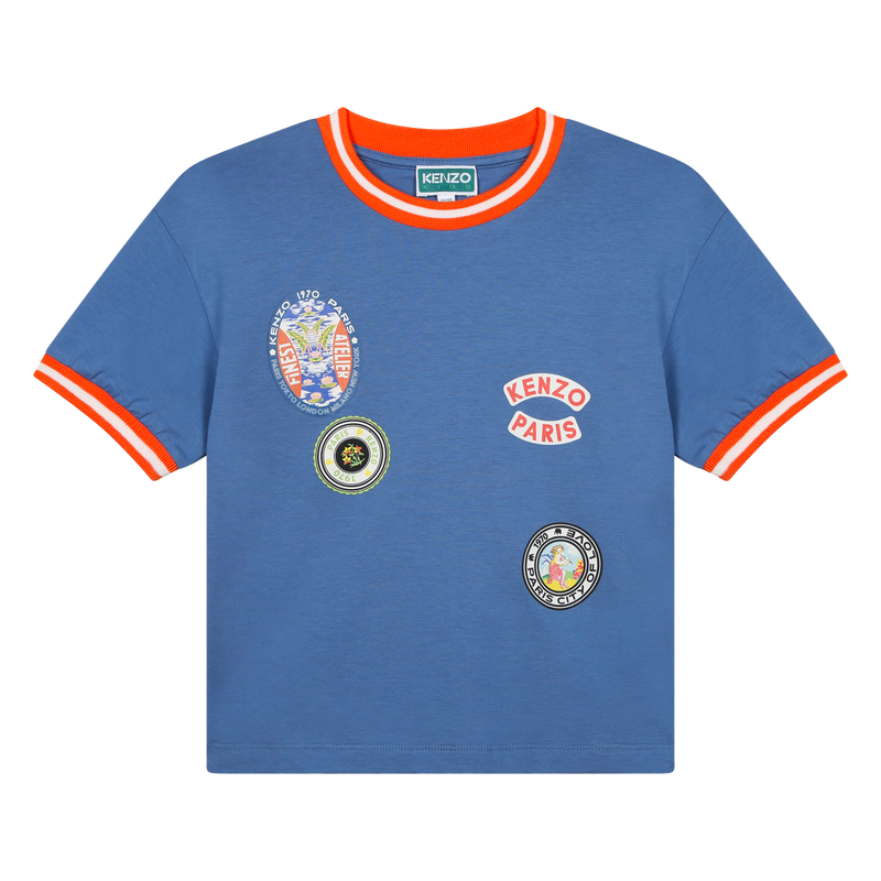 T-shirt avec bords contrastés KENZO KIDS 
                    FILLE