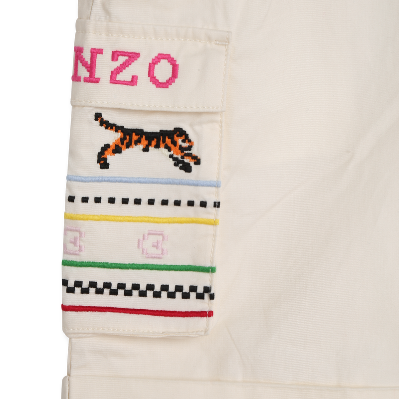 Bermuda brodé en coton KENZO KIDS 
                    FILLE