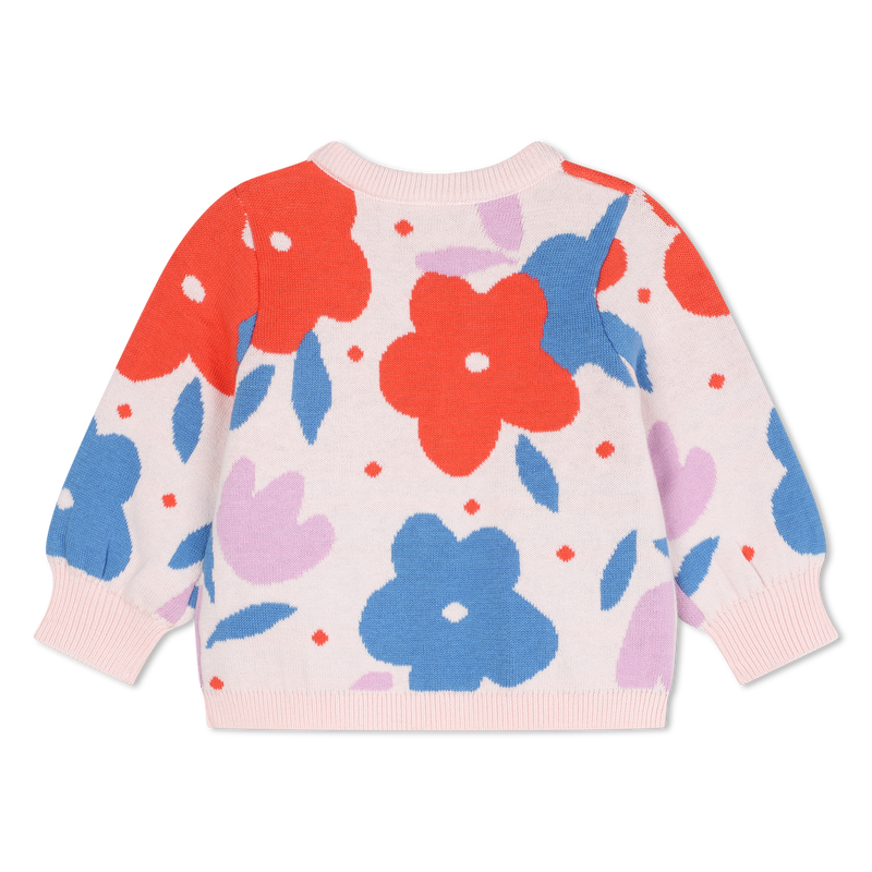 Pull en tricot motif fleurs CARREMENT BEAU 
                    FILLE