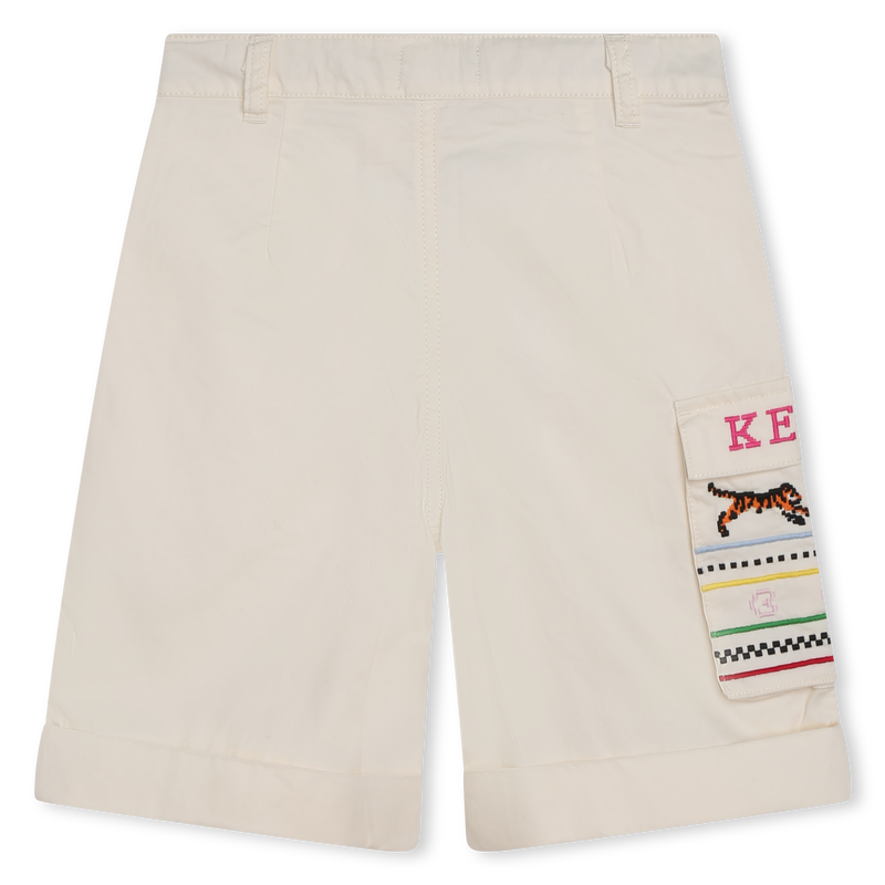 Bermuda brodé en coton KENZO KIDS 
                    FILLE