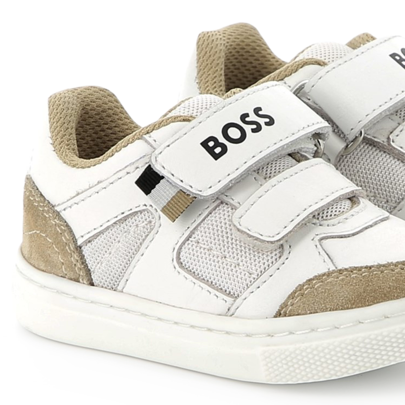 Baskets en cuir à fermeture par bandes auto aggrip BOSS 
                    GARCON