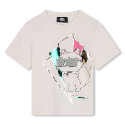 T-shirt avec imprimé placé KARL LAGERFELD KIDS FILLE