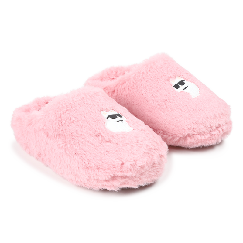 Chaussons en polaire duveteuse KARL LAGERFELD KIDS 
                    FILLE