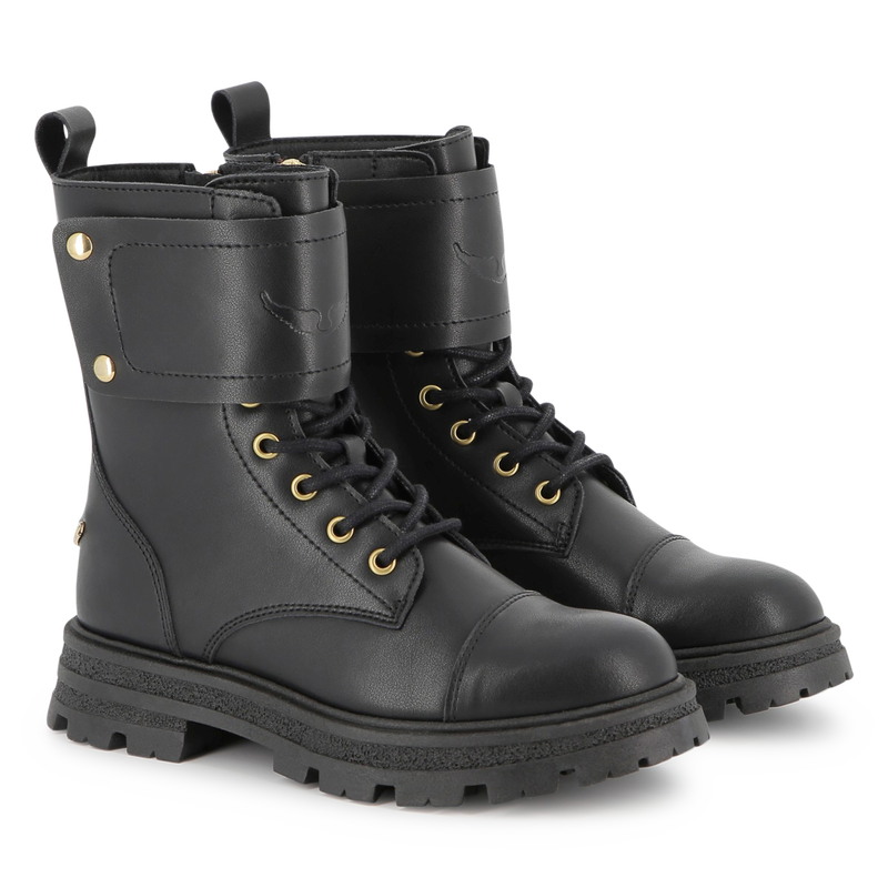 Bottes à lacets en cuir de vachette ZADIG & VOLTAIRE 
                    FILLE