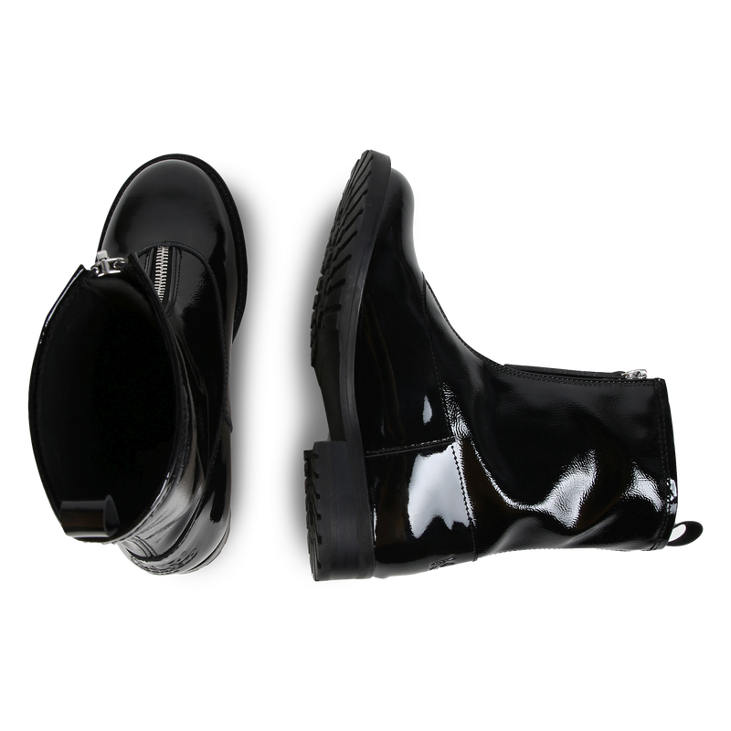 Bottines en cuir de vachette KARL LAGERFELD KIDS 
                    FILLE