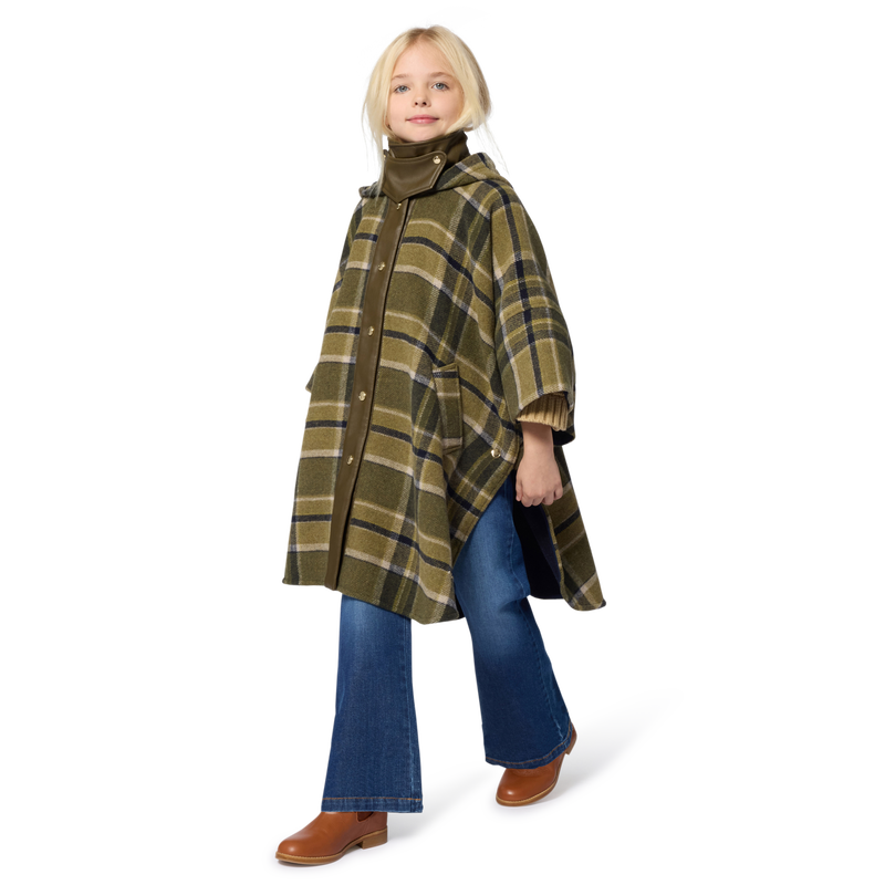Manteau cape à carreaux CHLOE 
                    FILLE
