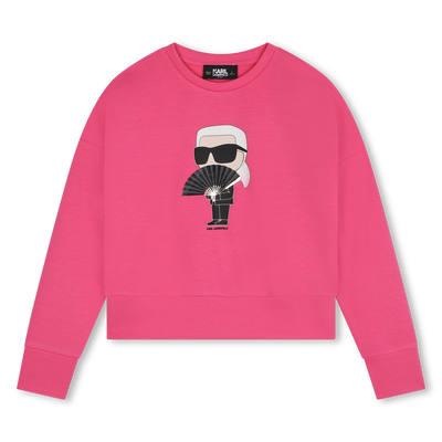 Sweat-shirt imprimé à strass KARL LAGERFELD KIDS FILLE