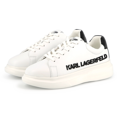 Baskets en cuir &agrave; lacets KARL LAGERFELD KIDS UNISEXE
