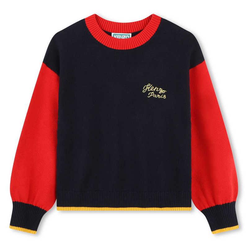 Pull en tricot avec broderies KENZO KIDS 
                    FILLE