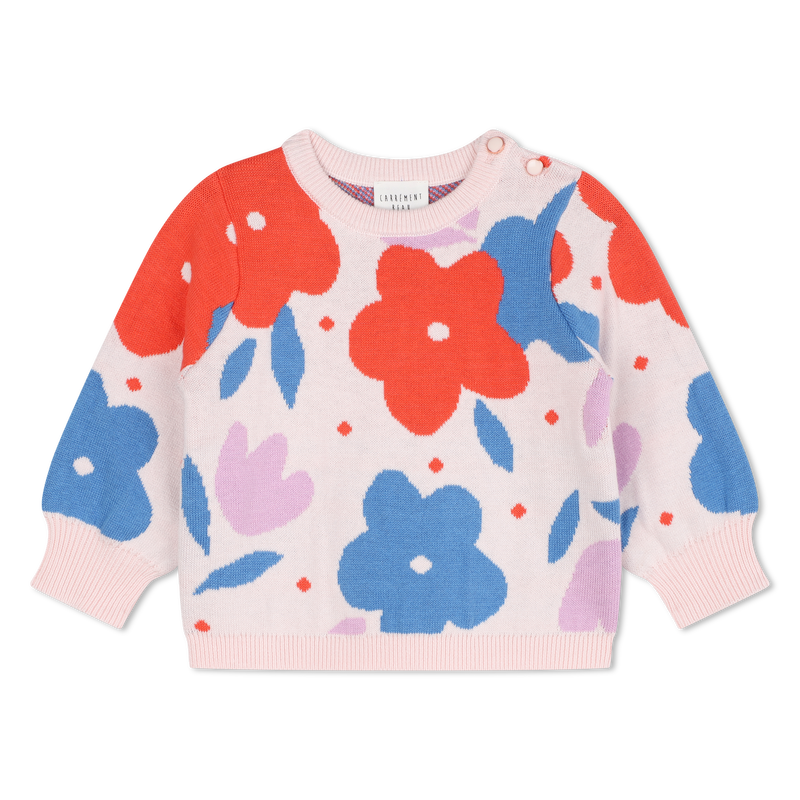 Pull en tricot motif fleurs CARREMENT BEAU 
                    FILLE