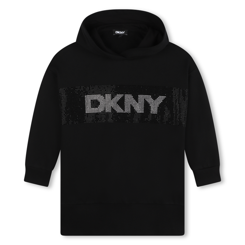 Robe à capuche en molleton DKNY 
                    FILLE