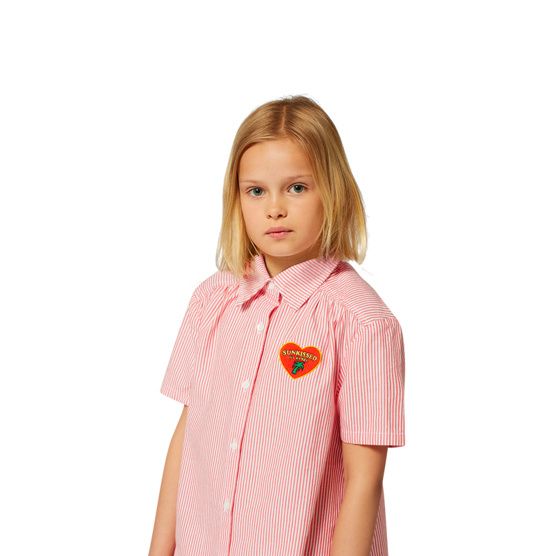 Robe chemise en coton rayé KENZO KIDS 
                    FILLE