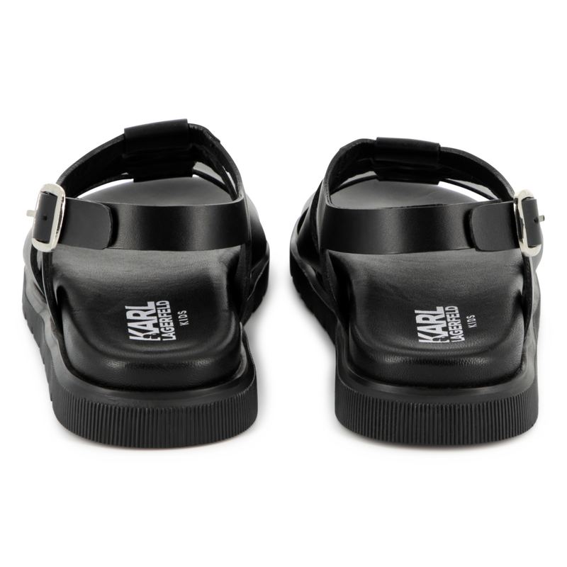 Sandales en cuir avec boucle KARL LAGERFELD KIDS 
                    FILLE