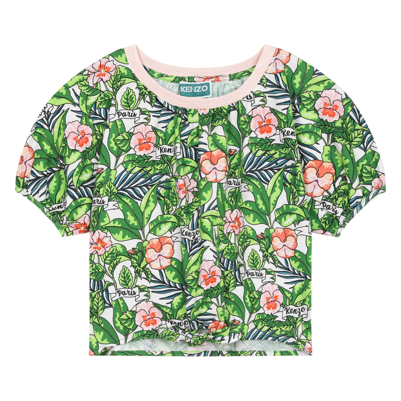 T-shirt à fleurs base nouée KENZO KIDS 
                    FILLE
