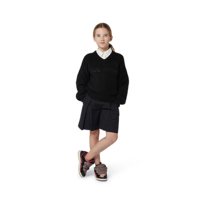 Pull à col V en tricot brodé LANVIN FILLE