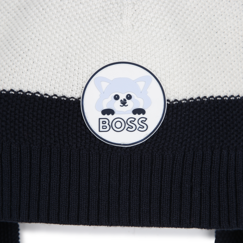 Bonnet rayé à pompon BOSS 
                    GARCON