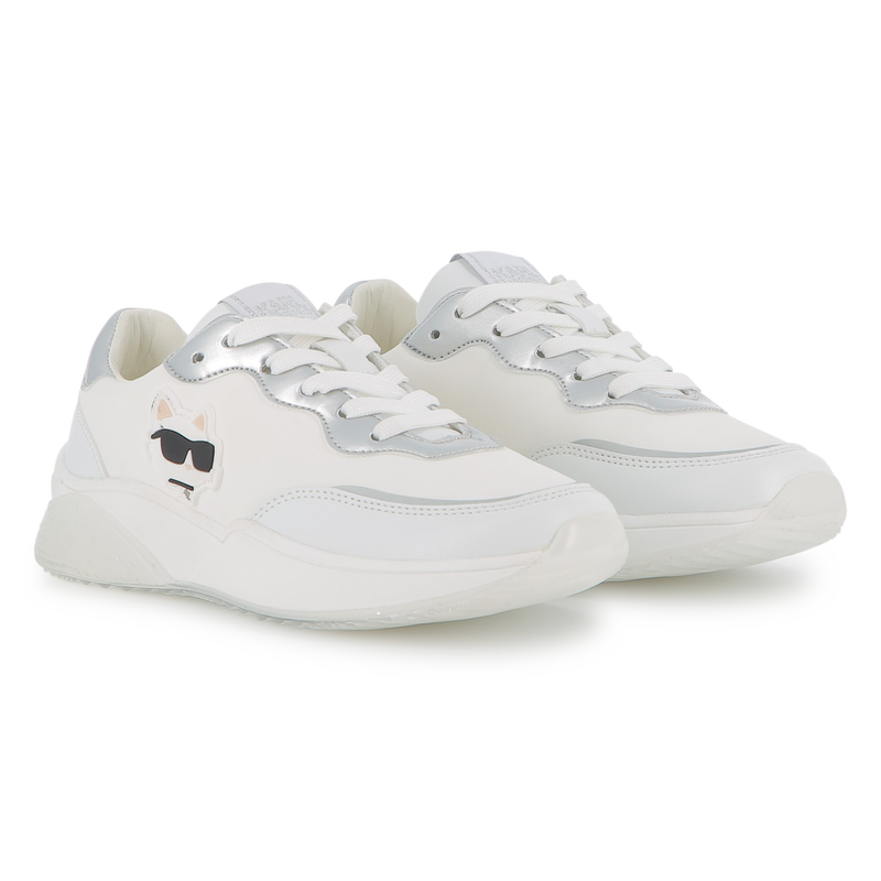 Baskets à lacets avec badge KARL LAGERFELD KIDS 
                    FILLE