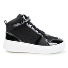 Baskets montantes en cuir de vachette KARL LAGERFELD KIDS 
                    FILLE