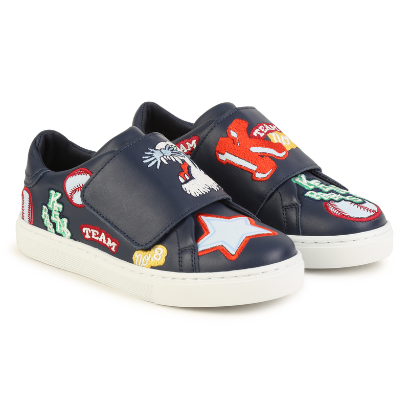 Baskets brodées à bandes auto-agrippantes KENZO KIDS 
                    UNISEXE