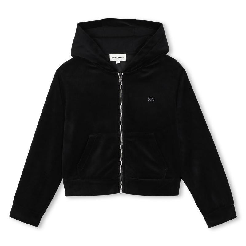 Cardigan &agrave; capuche en velours SONIA RYKIEL 
                        FILLE