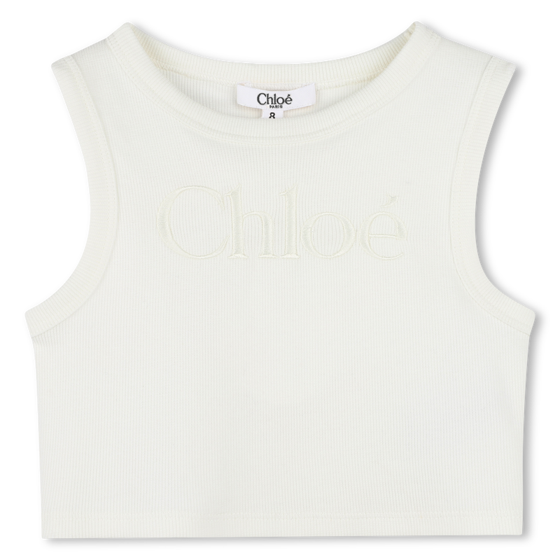 Débardeur court logo brodé CHLOE 
                    FILLE