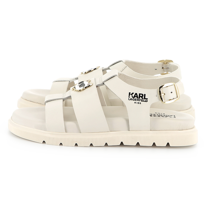 Sandales en cuir avec boucle KARL LAGERFELD KIDS 
                    FILLE