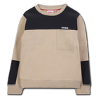 Sweat-shirt col rond, BEIGE NOIR, hi-res