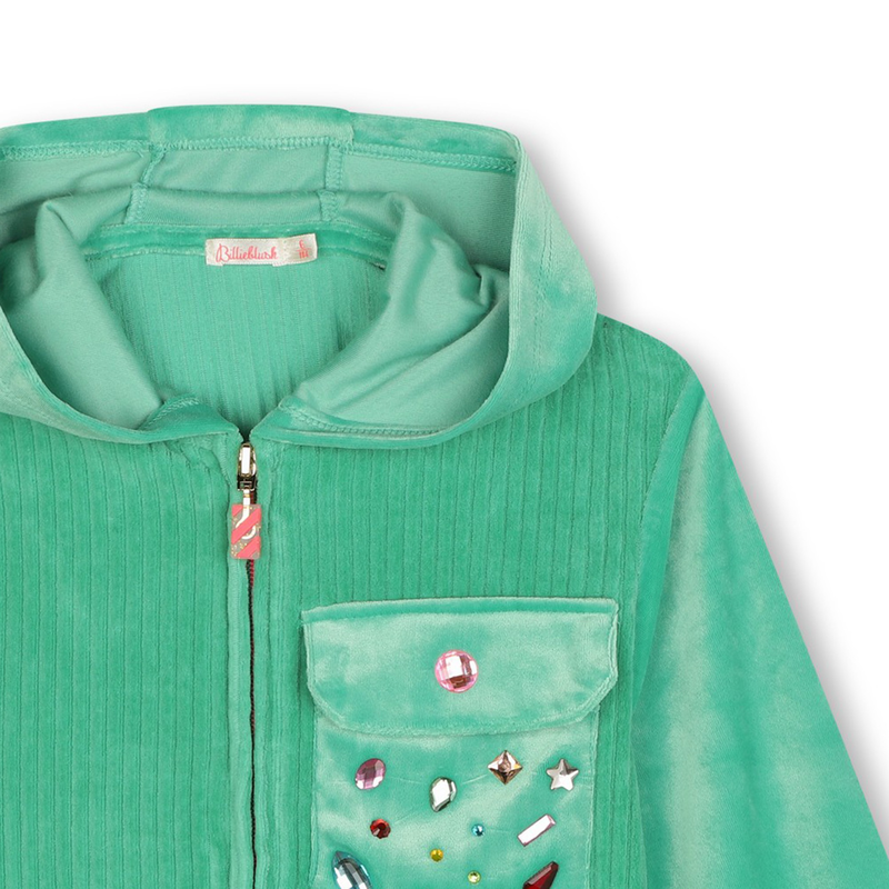 Cardigan à capuche en velours BILLIEBLUSH 
                    FILLE