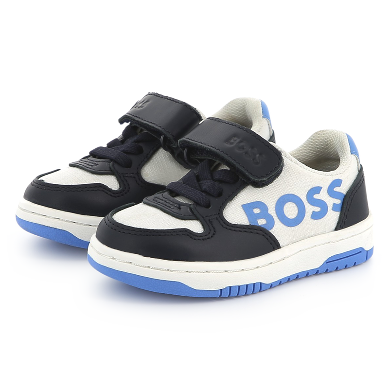 Baskets en cuir fermeture par bandes auto aggripan BOSS 
                    GARCON