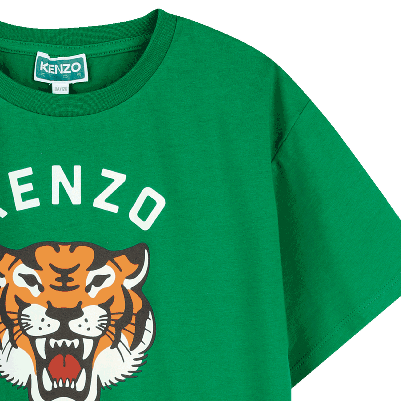 T-shirt en coton avec imprim&eacute; KENZO KIDS 
                        GARCON
