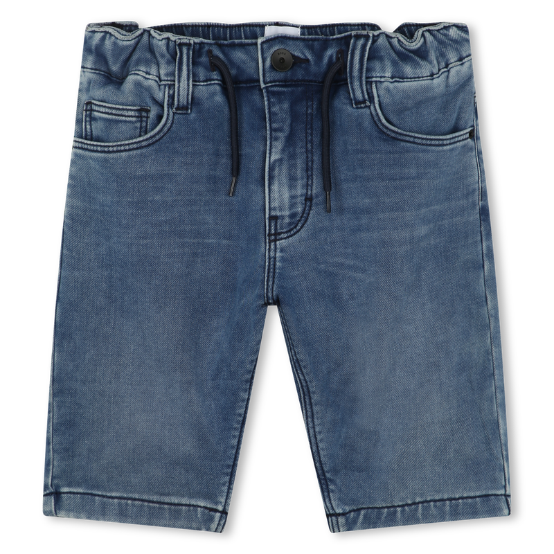 Short en jean d&eacute;tails d&eacute;lav&eacute;s