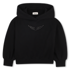 Sweat capuche &eacute;paules tombantes, BLACK, hi-res