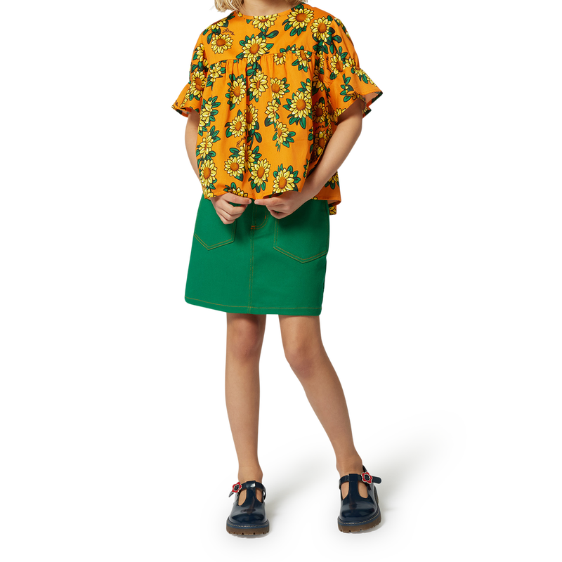 Jupe trap&egrave;ze avec poches KENZO KIDS 
                        FILLE